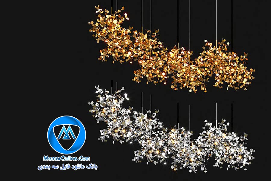 دانلود آبجکت لوستر مدرن طرح پولکی برای تری دی مکس
