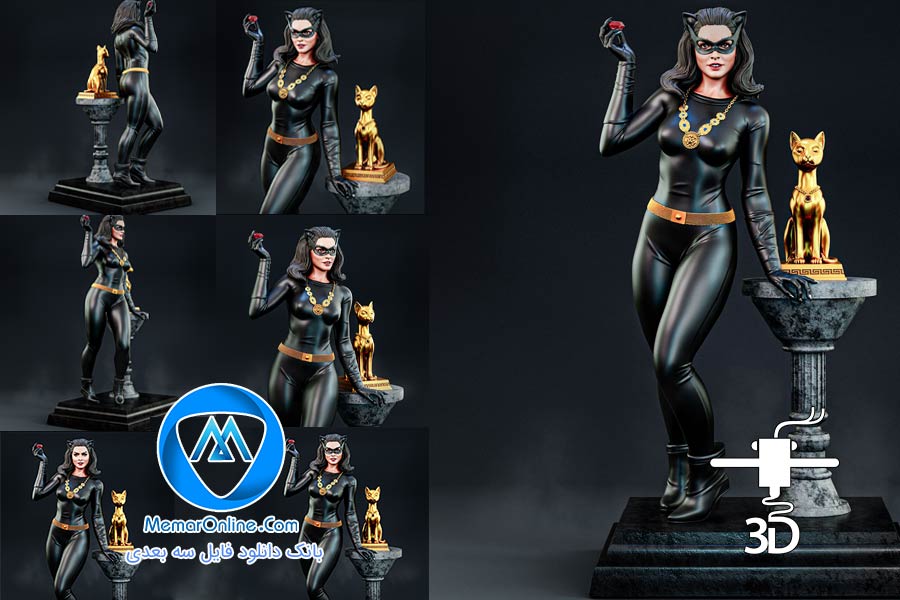 دانلود فیگور stl آماده به چاپ Catwoman - Julie Newmar