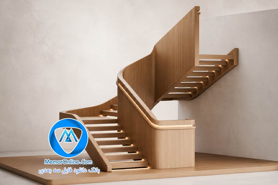 دانلود آبجکت تری دی مکس پله جوبی مدرن خانه دوبلکس