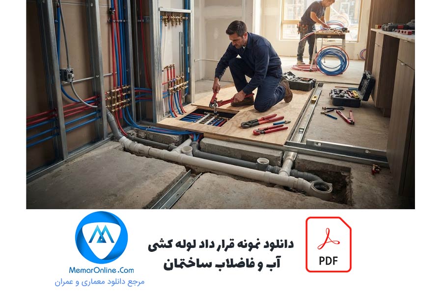 دانلود نمونه قرارداد لوله کشی آب و فاضلاب ساختمان