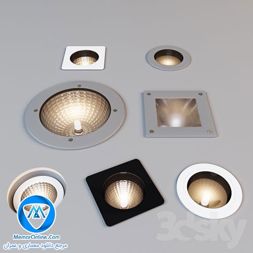 دانلود مجموعه آبجکت سه بعدی لامپ هالوژن برای تری دی مکس سری 1