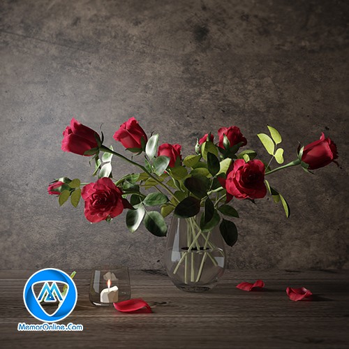 دانلود آبجکت سه بعدی گل و گلدان تری دی مکس