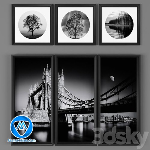 دانلود آبجکت تابلو سیاه سفید پل برای تری دی مکس