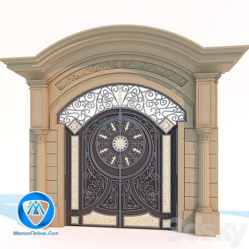 دانلود آبجکت در و سردر کلاسیک + تاج و سرستون مدل سازی شده تری دی مکس