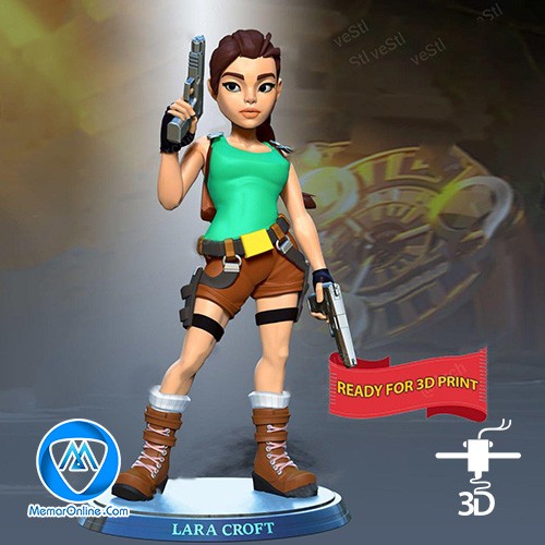 دانلود مدل stl آماده به چاپ فیگور Lara Croft