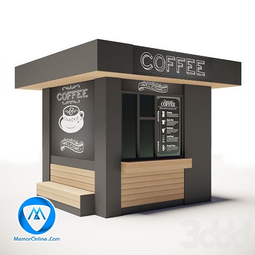 دانلود آبجکت تری دی مکس کیوسک کافی شاپ