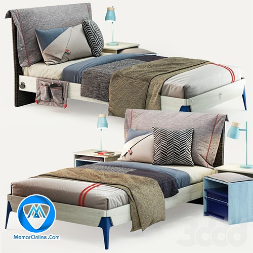 دانلود آبجکت تری دی مکس تخت خواب تک نفری 3dmax