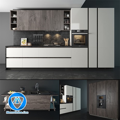 کابینت مدرن آشپزخانه مدل سازی شده تری دی مکس