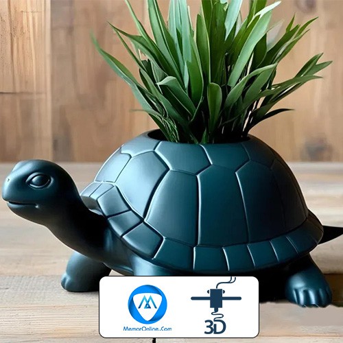 دانلود مدل سه بعدی stl گلدان لاکپشت برای چاپ سه بعدی