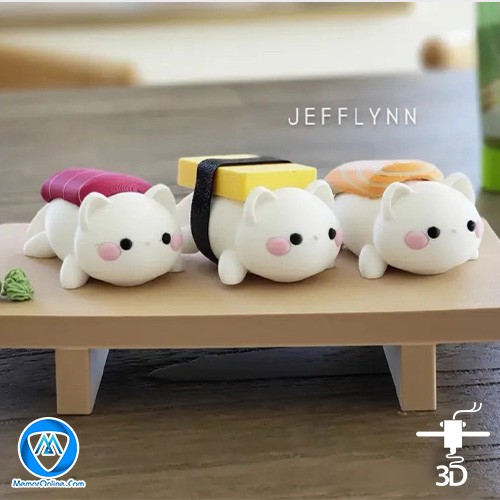 دانلود رایگان مدل سه بعدی Sushi Cat برای چاپ سه بعدی
