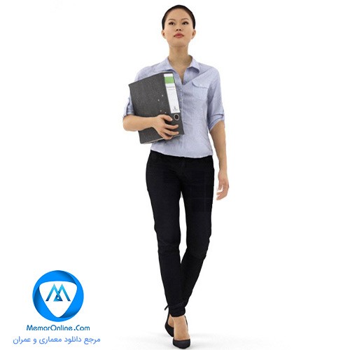 دانلود آبجکت زن با استایل اداری برای تری دی مکس