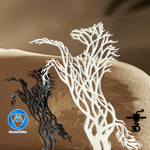 دانلود مدل سه بعدی دکوری اسب طرح درخت برای پرینت 3 بعدی