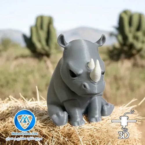 دانلود مدل سه بعدی بچه کرگدن عصبانی برای چاپ سه بعدی