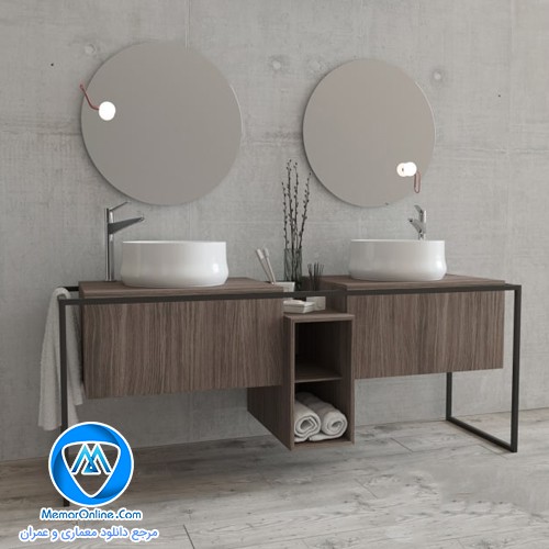 دانلود ست مدرن آبجکت آیینه و روشویی کابینتی مدرن تری دی مکس