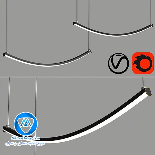 دانلود آبجکت لامپ آویز لاینی برای تری دی مکس