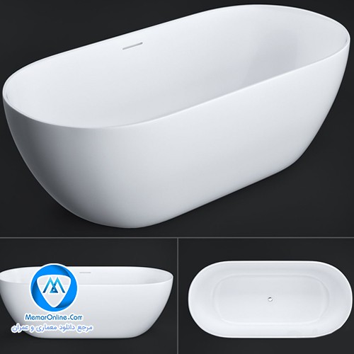 دانلود آبجکت سه بعدی وان ساده حمام برای تری دی مکس