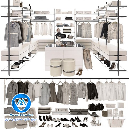 دانلود صحنه آماده داخلی فروشگاه پوشاک + تمامی محصولات سه بعدی 3dmax