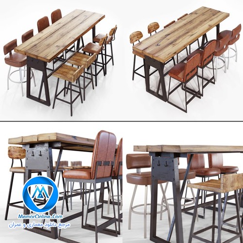دانلود انواع مدل میز و صندلی مدرن و کلاسیک برای دیزاین کافه 3dmax