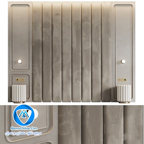 دانلود آبجکت هدبرد تخت خواب با طراحی لمسه مدرن برای تری دی مکس