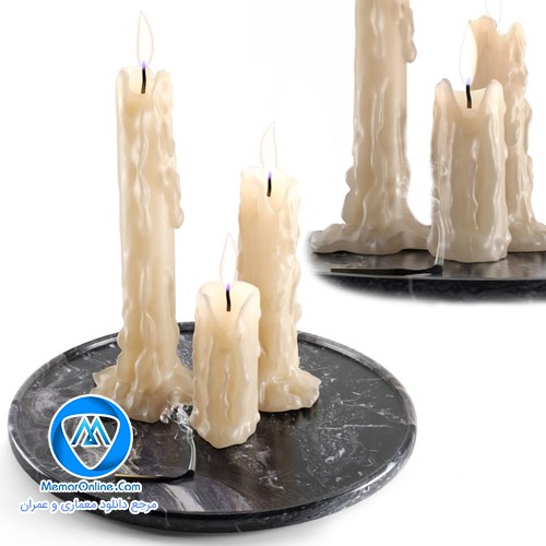 دانلود آبجکت سه بعدی شمع برای تری دی مکس