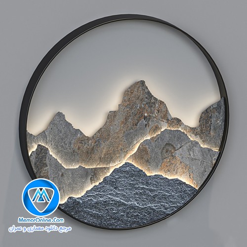 دانلود آبجکت تری دی مکس تابلو تزئینی چراغ دار