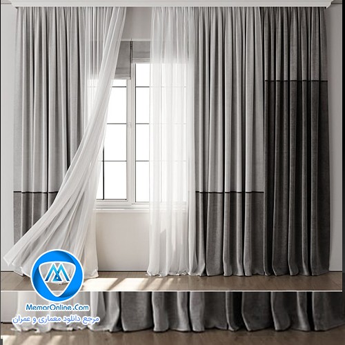 دانلود آبجکت پرده مدرن برای تری دی مکس