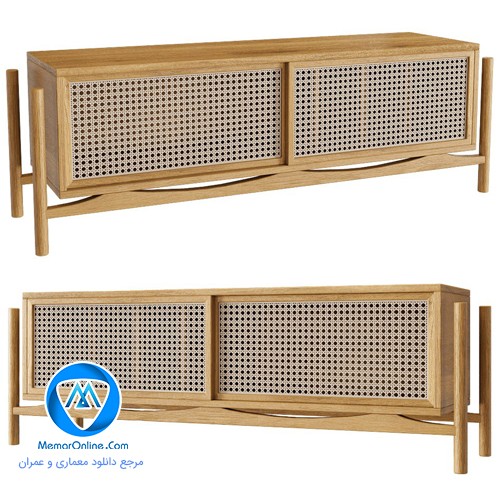 دانلود آبجکت تری دی مکس میز تلویزیون مدرن طرح حصیری