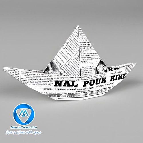 دانلود آبجکت قایق کاغذی برای تری دی مکس