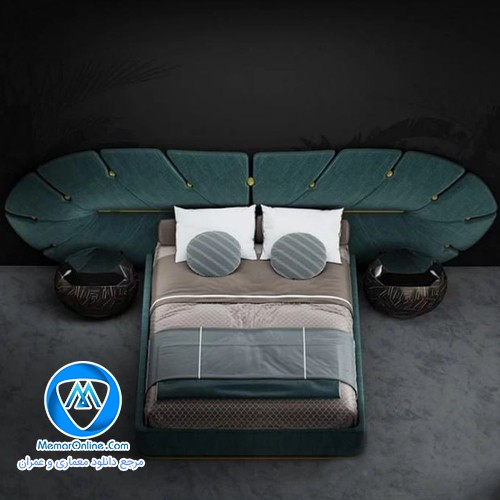 دانلود آبجکت حرفه ای تری دی مکس تخت خواب مدرن