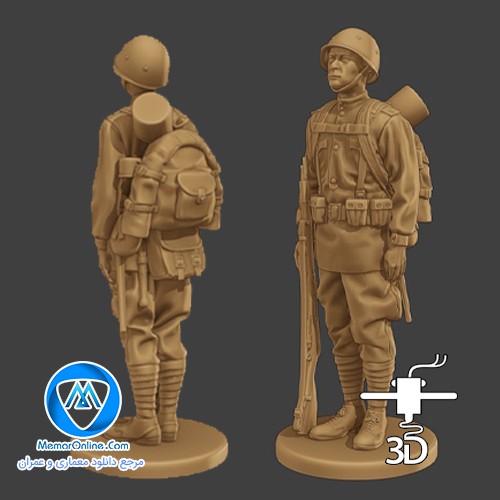 دانلود مدل سه بعدی stl سرباز روسی جنگ جهانی برای چاپ سه بعدی