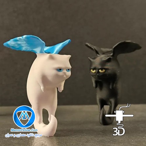 دانلود رایگان مدل سه بعدی stl گربه پرنده با رنگبندی