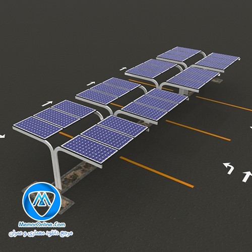دانلود آبجکت پارکینگ خورشیدی خودرو برای تری دی مکس