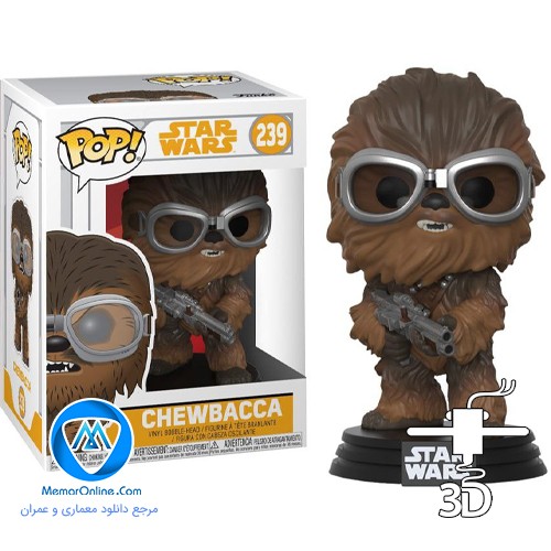 دانلود مدل سه بعدی فیگور stl Funko Chewbacca برای پرینت سه بعدی