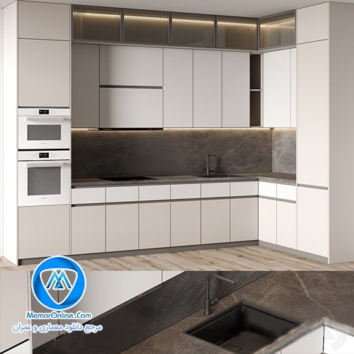 دانلود مدل سه بعدی صحنه آماده کابینت مدرن برای تری دی مکس