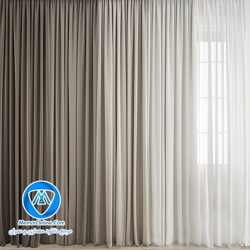 دانلود آبجکت تری دی مکس پرده مدرن ساده