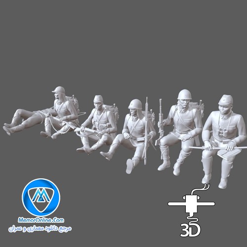 دانلود انواع مدل سه بعدی stl فیگور سرباز ژاپنی جنگ جهانی آماده به چاپ