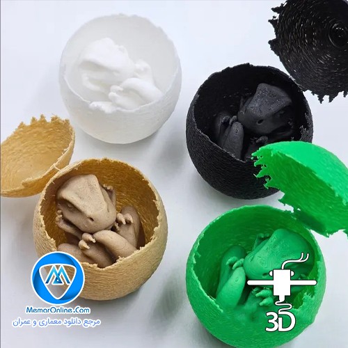 دانلود مدل سه بعدی stl تخم و بچه دایناسور برای چاپ سه بعدی