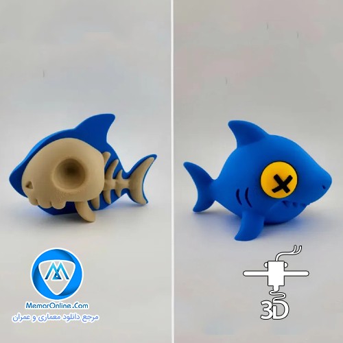 دانلود مدل سه بعدی اسکلت کوسه برای پرینت سه بعدی پرینتر 3d
