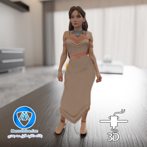 دانلود فیگور حرفه ای Pocahontas با انواع فرمت stl + آماده چاپ سه بعدی