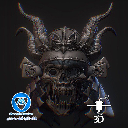 دانلود فایل سه بعدی stl ماسک demonic سامورایی آماده به چاپ ریزین