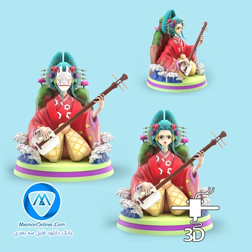 دانلود مدل stl دخترک تار زن آماده برای چاپ یکپارچه 3 بعدی