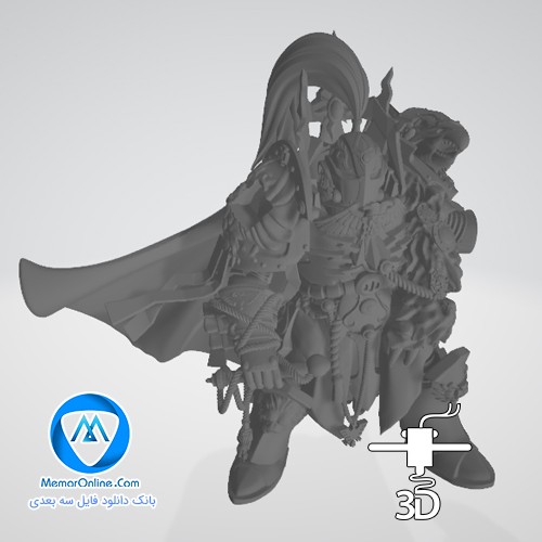 دانلود فایل stl فیگور شوالیه شنل پوش آماده برای چاپ سه بعدی