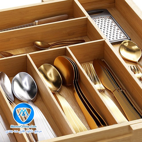 دانلود ست کامل انواع آبجکت سرویس قاشق و چنگال و لوازم دیگر برای 3dmax