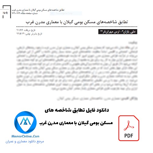دانلود مقاله تطابق شاخصه های مسکن بومی گیلان با معماری مدرن غرب