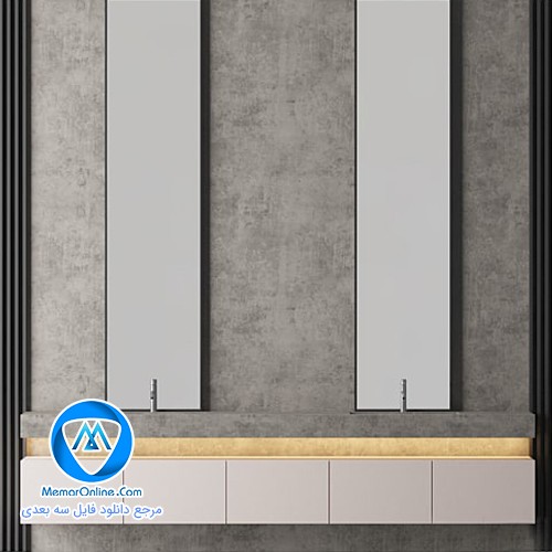 دانلود مدل سه بعدی تری دی مکس میز توالت حمام