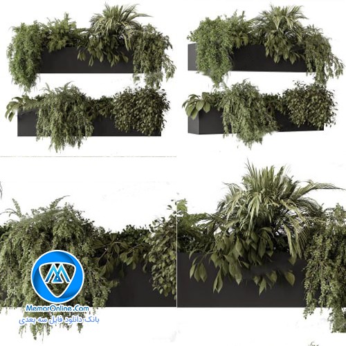 دانلود مدل سه بعدی آبجکت گل و گلدون مدرن برای تری دی مکس