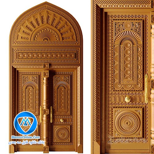 دانلود آبجکت سه بعدی درب کلاسیک منبت کاری شده