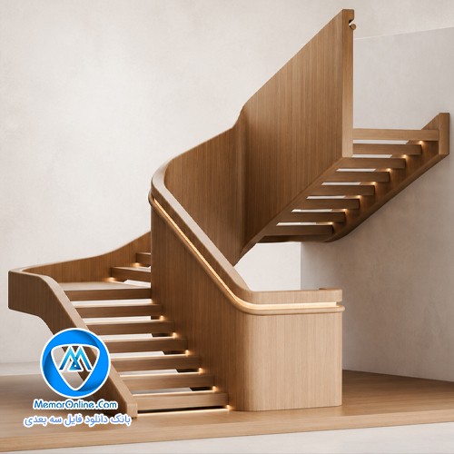 دانلود آبجکت تری دی مکس پله جوبی مدرن خانه دوبلکس