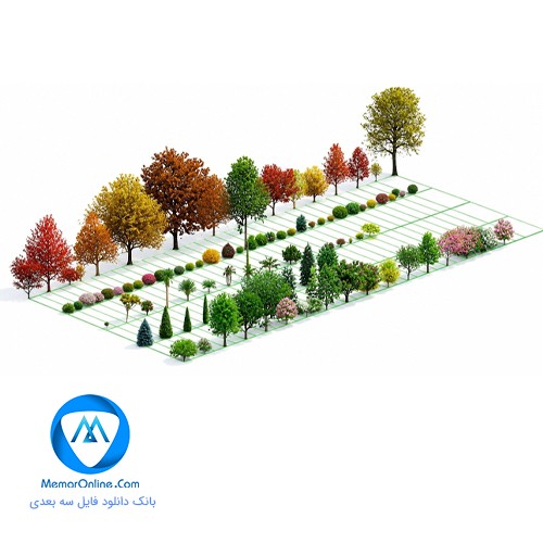 دانلود انواع مدل سه بعدی آماده به رندر آبجکت درخت برای رویت