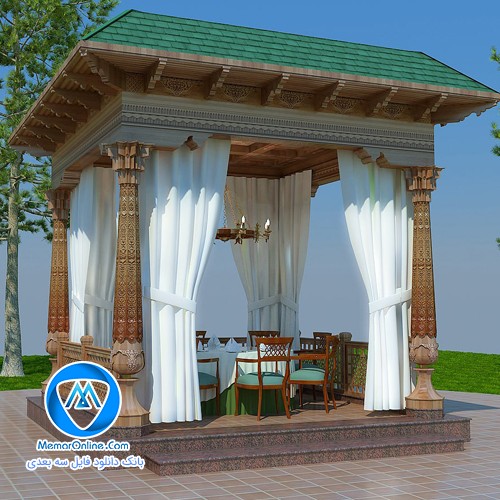 دانلود صحنه آماده رستوران جنگلی مدرن برای تری دی مکس